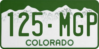 CO license plate 125MGP