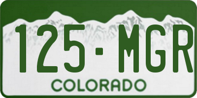 CO license plate 125MGR