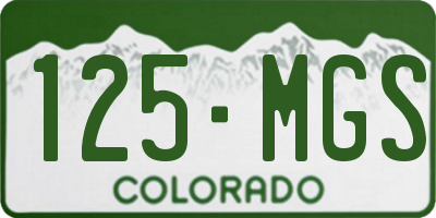 CO license plate 125MGS