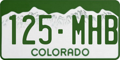 CO license plate 125MHB