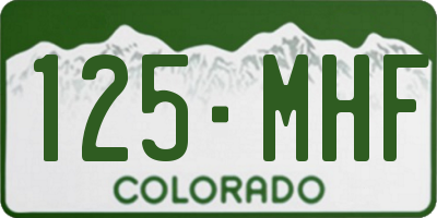 CO license plate 125MHF