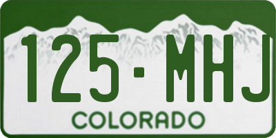 CO license plate 125MHJ