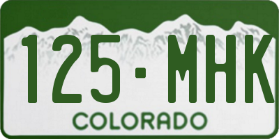 CO license plate 125MHK