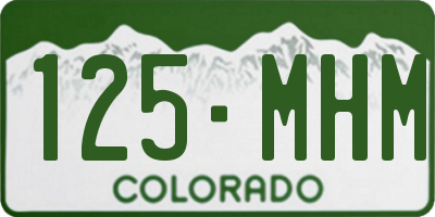CO license plate 125MHM