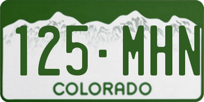 CO license plate 125MHN