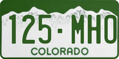 CO license plate 125MHO