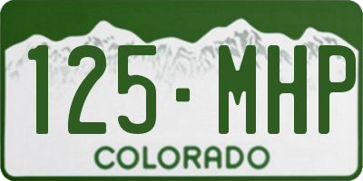 CO license plate 125MHP