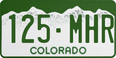 CO license plate 125MHR