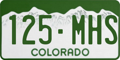 CO license plate 125MHS