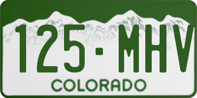 CO license plate 125MHV