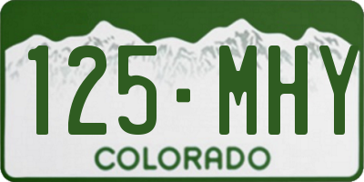 CO license plate 125MHY