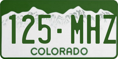 CO license plate 125MHZ