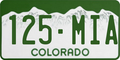 CO license plate 125MIA