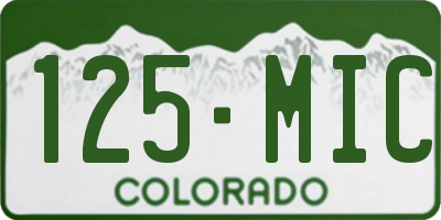 CO license plate 125MIC