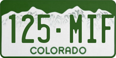 CO license plate 125MIF
