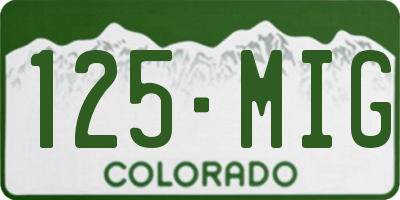CO license plate 125MIG