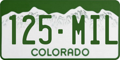 CO license plate 125MIL