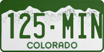 CO license plate 125MIN