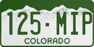 CO license plate 125MIP