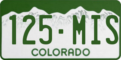 CO license plate 125MIS