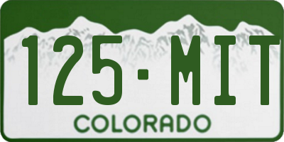 CO license plate 125MIT