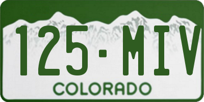 CO license plate 125MIV