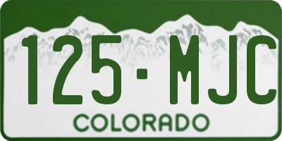 CO license plate 125MJC
