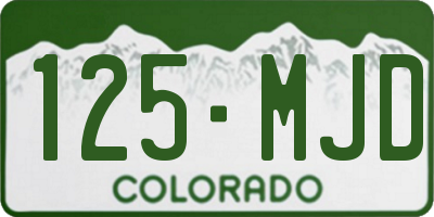 CO license plate 125MJD