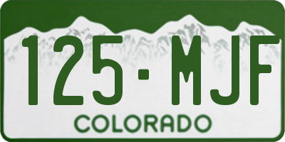 CO license plate 125MJF