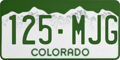 CO license plate 125MJG