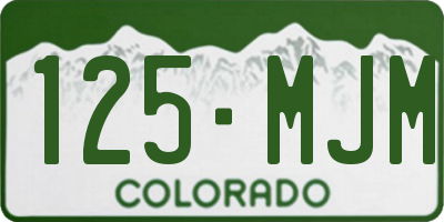CO license plate 125MJM