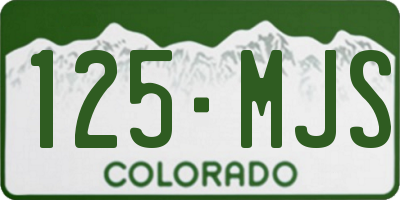 CO license plate 125MJS