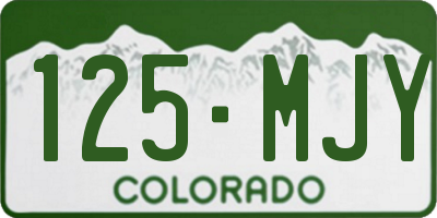 CO license plate 125MJY