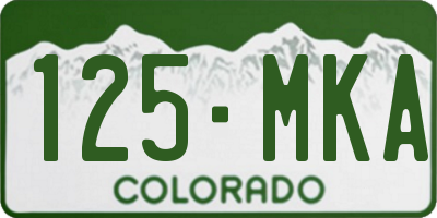 CO license plate 125MKA