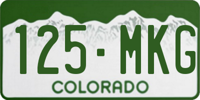CO license plate 125MKG