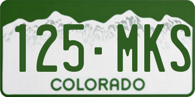 CO license plate 125MKS