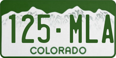 CO license plate 125MLA