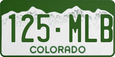 CO license plate 125MLB