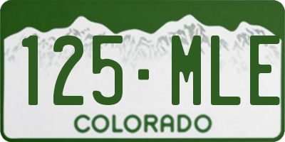 CO license plate 125MLE