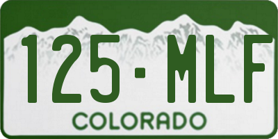 CO license plate 125MLF