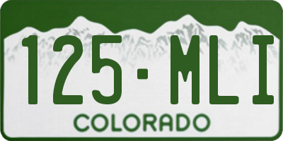 CO license plate 125MLI