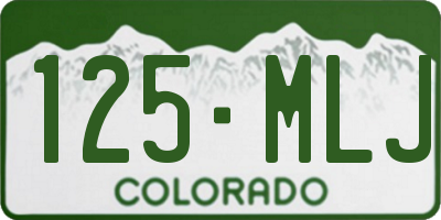 CO license plate 125MLJ