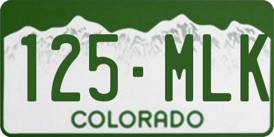CO license plate 125MLK