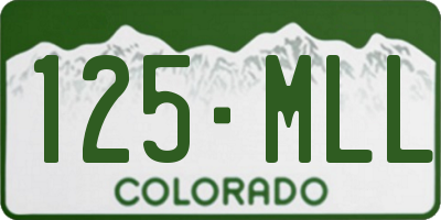 CO license plate 125MLL