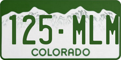CO license plate 125MLM