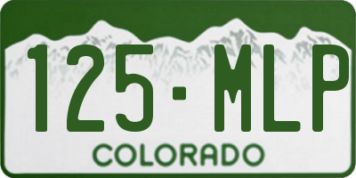 CO license plate 125MLP