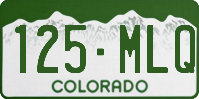 CO license plate 125MLQ