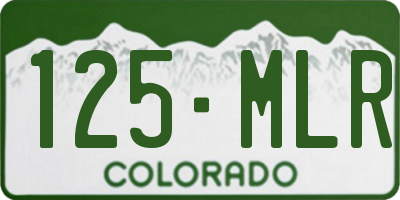 CO license plate 125MLR