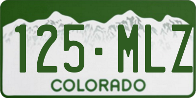 CO license plate 125MLZ