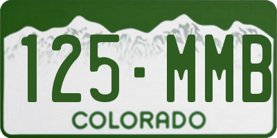 CO license plate 125MMB